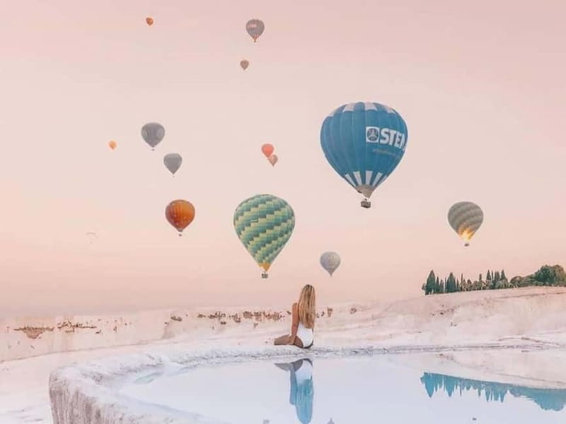 From Kusadası: Pamukkale Day Trip w/Balloon Flight & Lunch - Sunrise balloon flight over Pamukkale: the view and the vibe